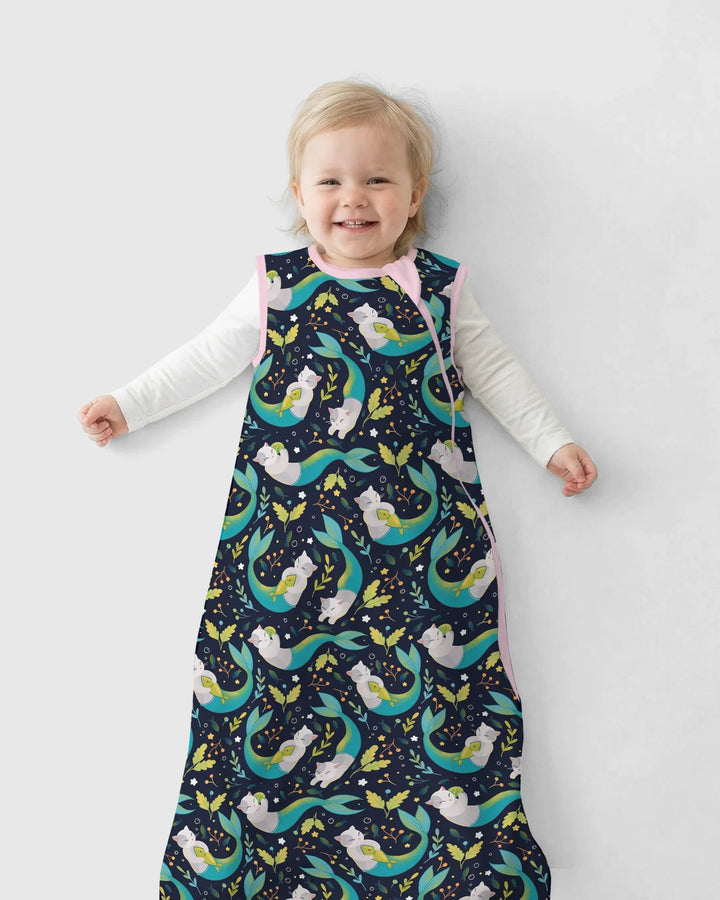Midnight Mermaid Cats Bamboo Sleep Bag