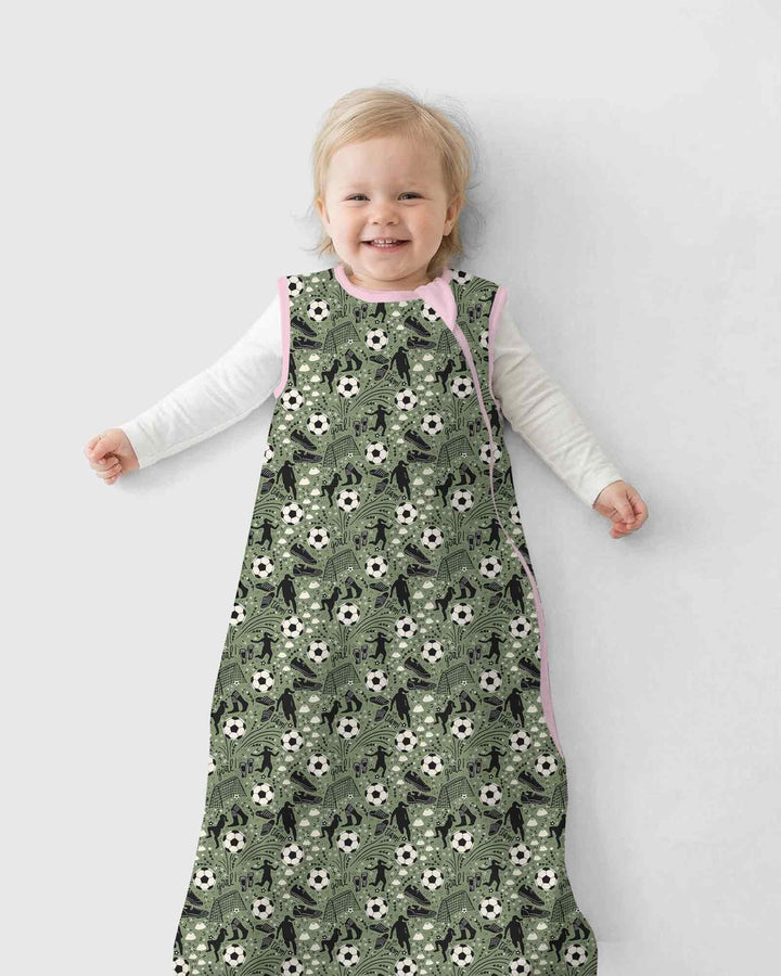 Sage Green Soccer Dreams Bamboo Sleep Bag