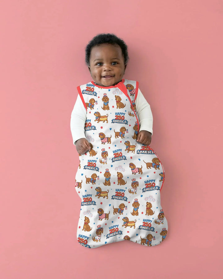 Red, White & Wiener Bamboo Sleep Bag