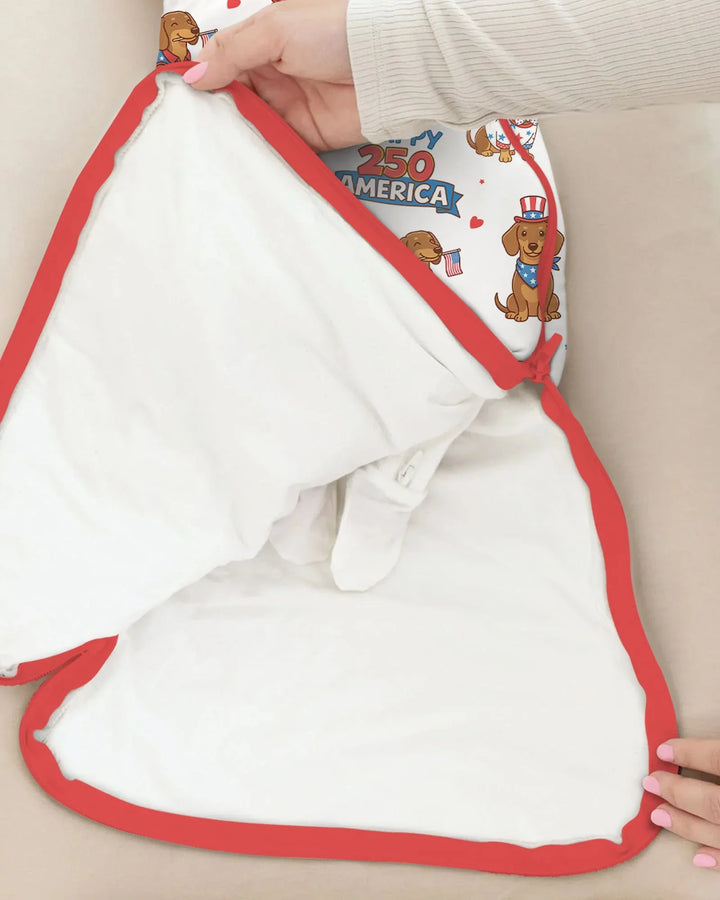 Red, White & Wiener Bamboo Sleep Bag
