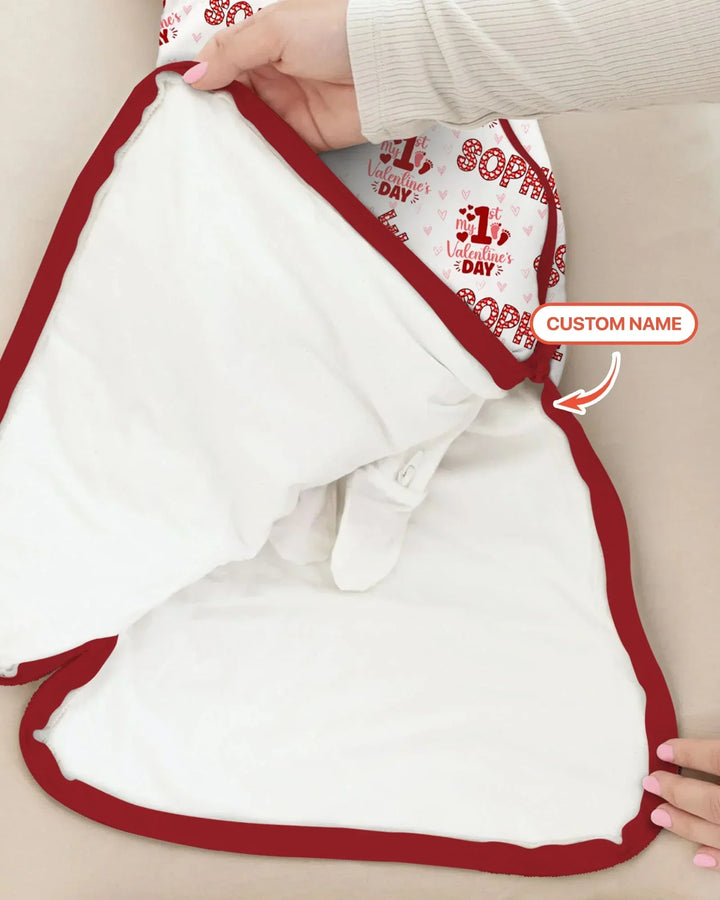 Custom Name My 1st Valentine's Day Bamboo Sleep Bag