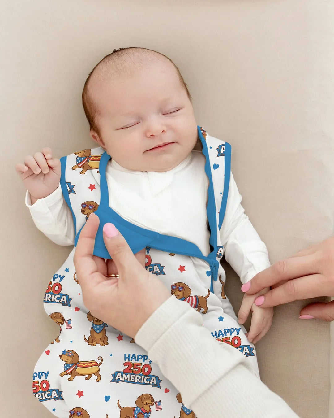 Red, White & Wiener Bamboo Sleep Bag