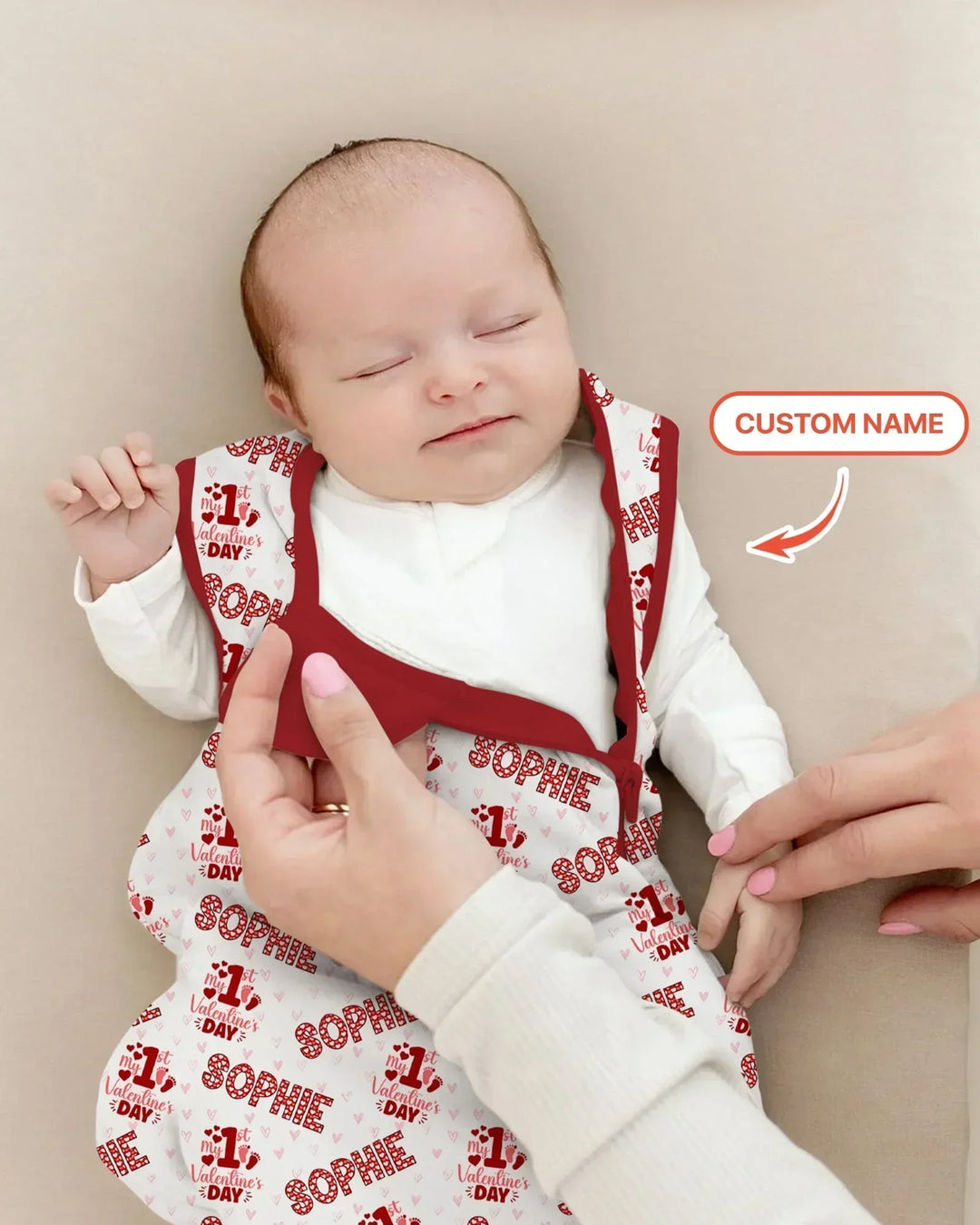 Custom Name My 1st Valentine's Day Bamboo Sleep Bag