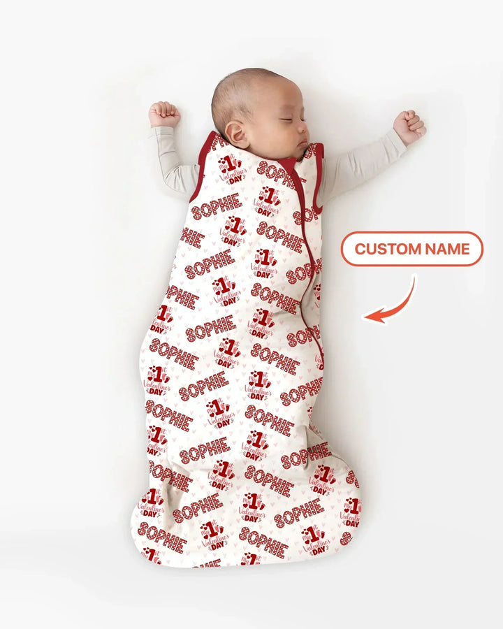 Custom Name My 1st Valentine's Day Bamboo Sleep Bag