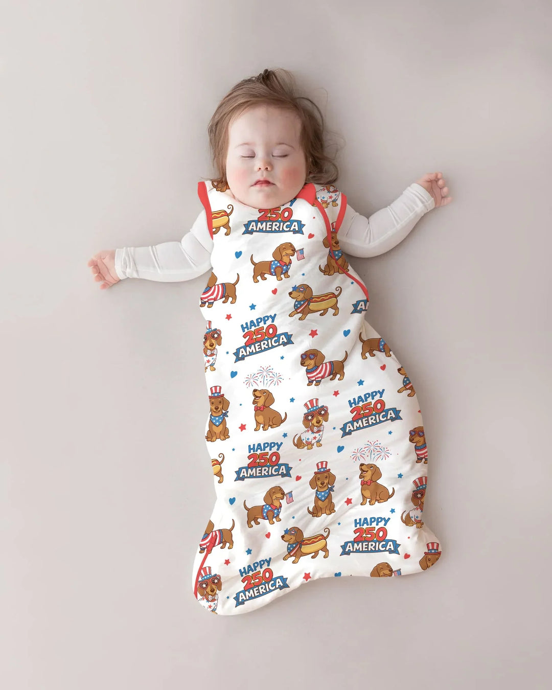 Red, White & Wiener Bamboo Sleep Bag