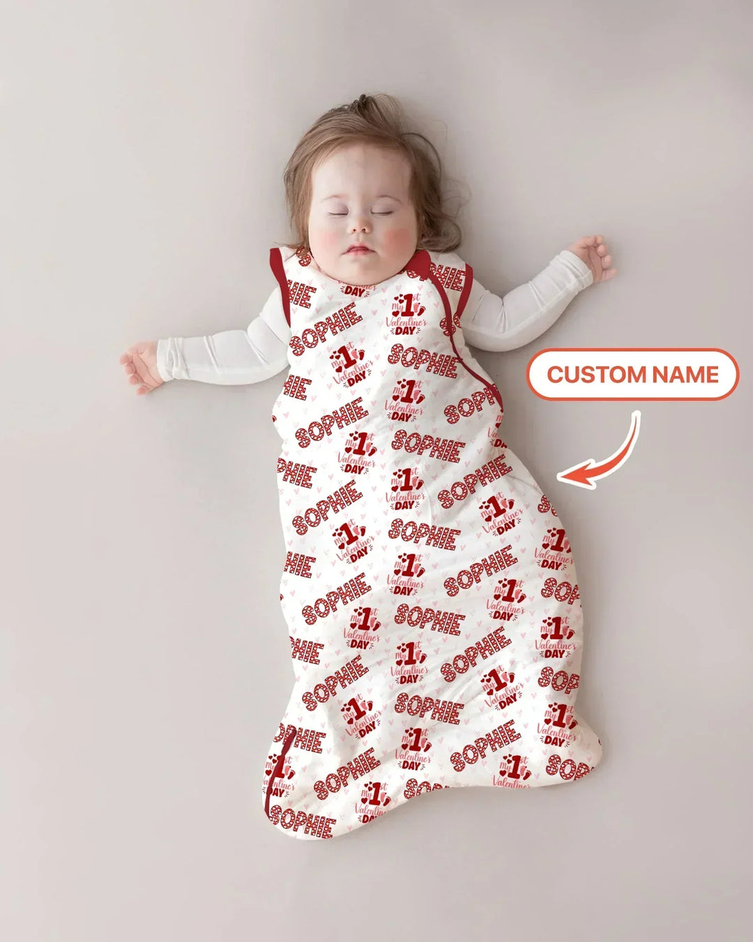 Custom Name My 1st Valentine's Day Bamboo Sleep Bag