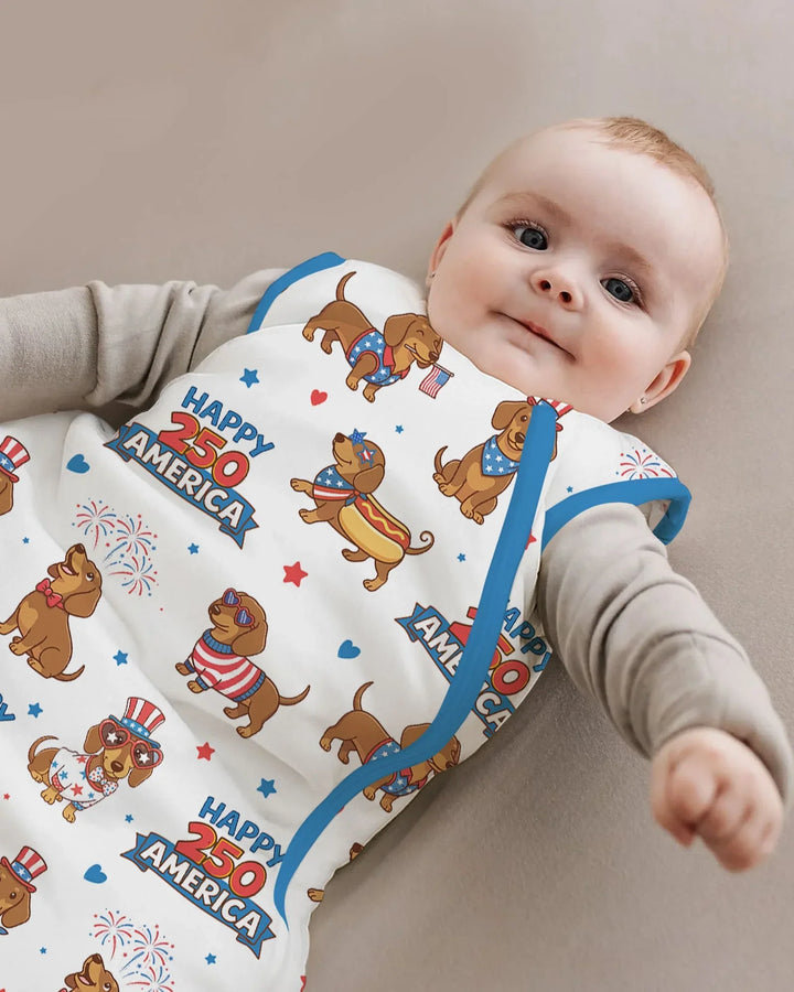 Red, White & Wiener Bamboo Sleep Bag