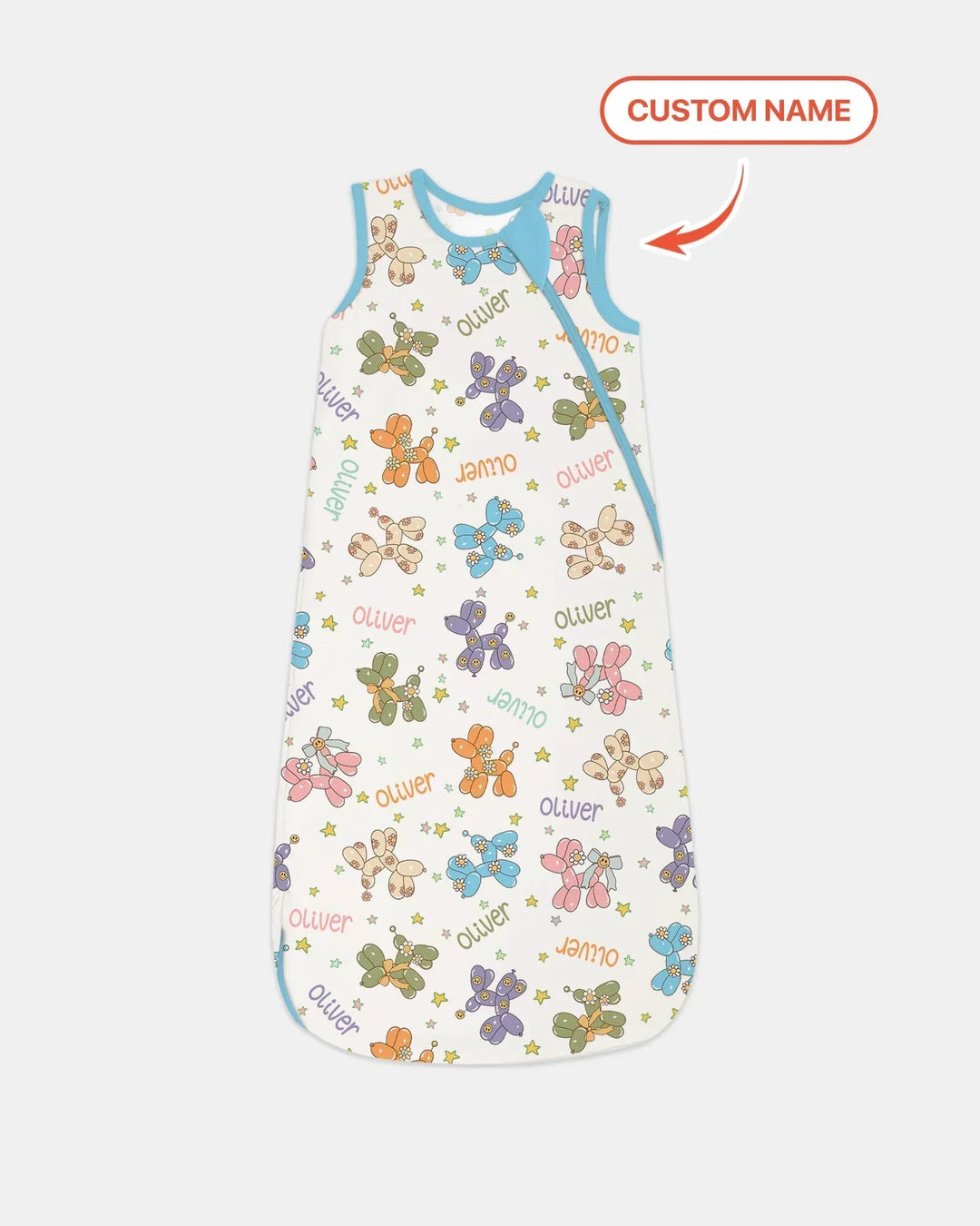 Custom Name Balloon Dog Bamboo Sleep Bag