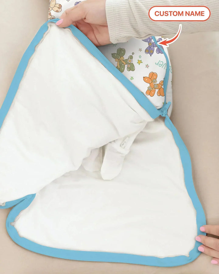 Custom Name Balloon Dog Bamboo Sleep Bag