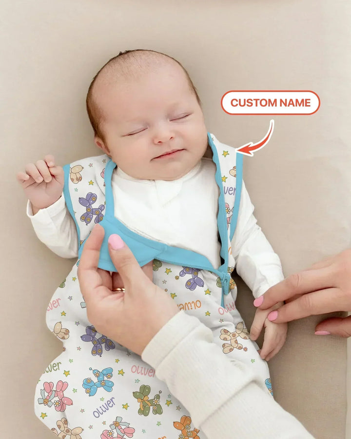 Custom Name Balloon Dog Bamboo Sleep Bag
