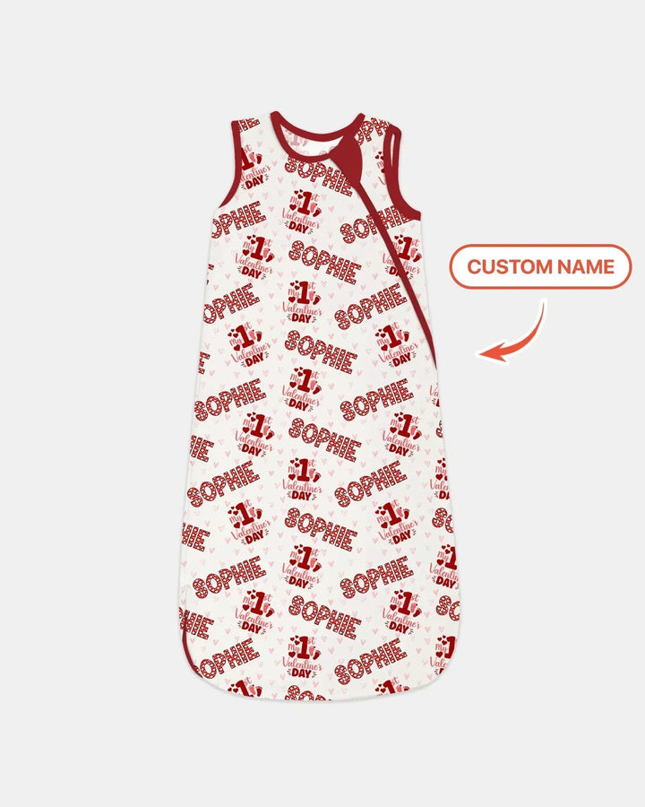 Custom Name My 1st Valentine's Day Bamboo Sleep Bag