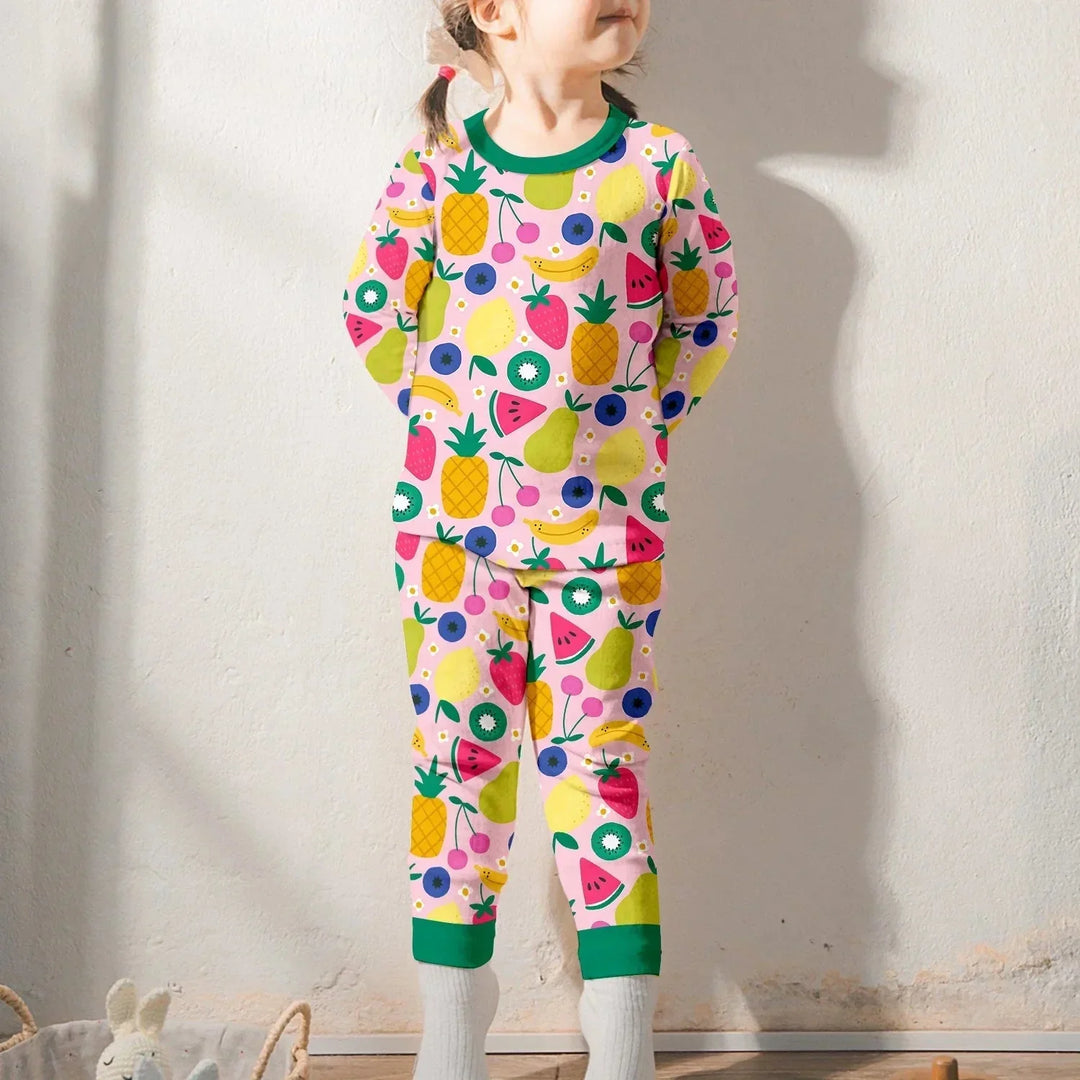Summer Fruits Two Piece Long Sleeve Pajama Set , Summer Fruits Two Piece Long Sleeve Pajama Set - 12-18M