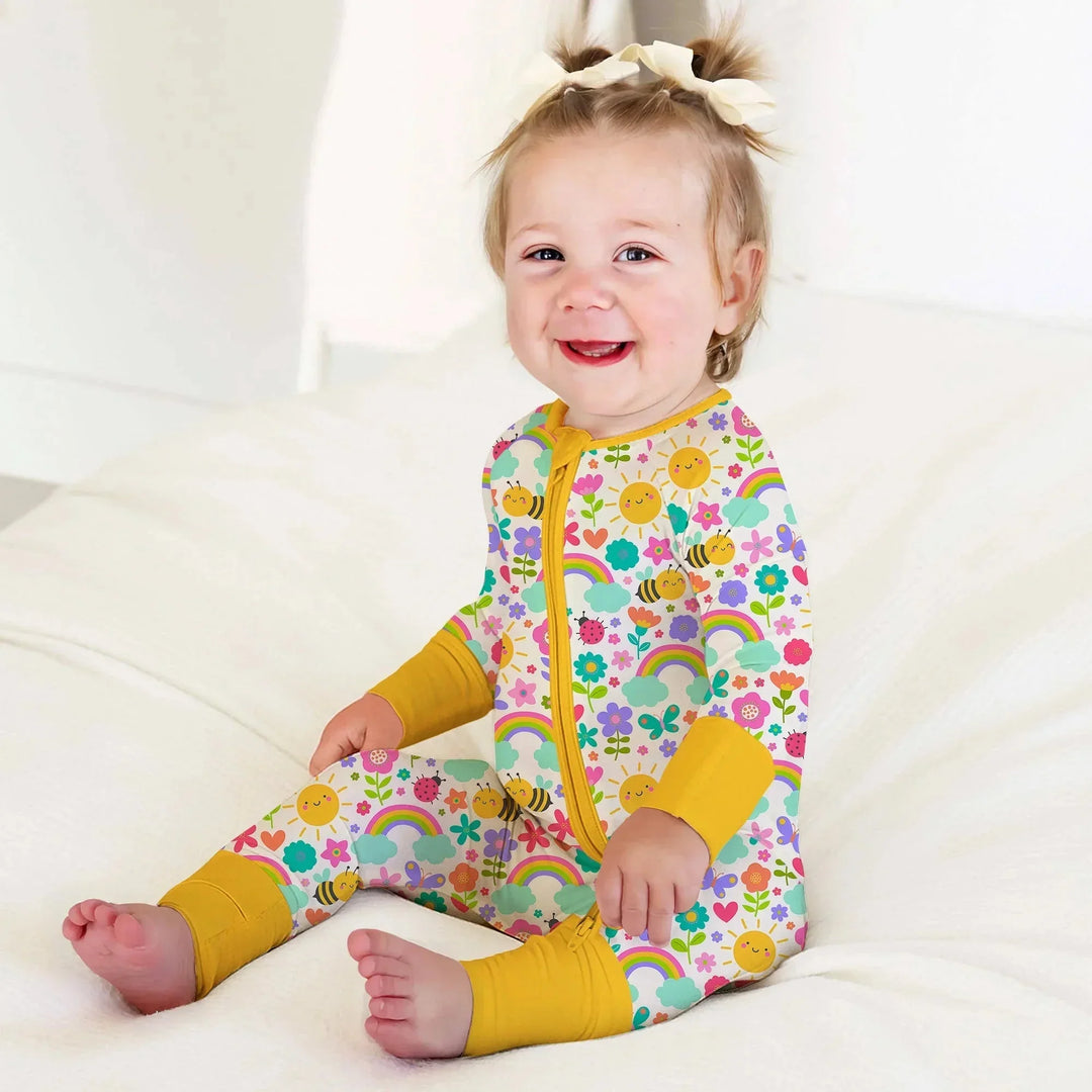 Summer Sunshine Convertible Zippered Romper , Summer Sunshine Convertible Zippered Romper - Newborn