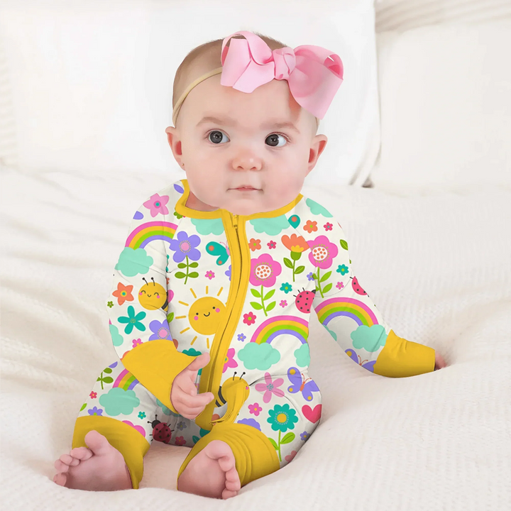 Summer Sunshine Convertible Zippered Romper , Summer Sunshine Convertible Zippered Romper - Newborn