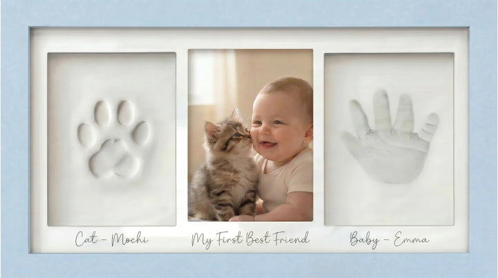 Baby Handprint and Cat Paw Print Frame