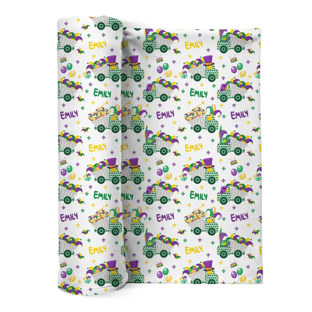 Mardi Gras Trucks Bamboo Swaddle Blanket