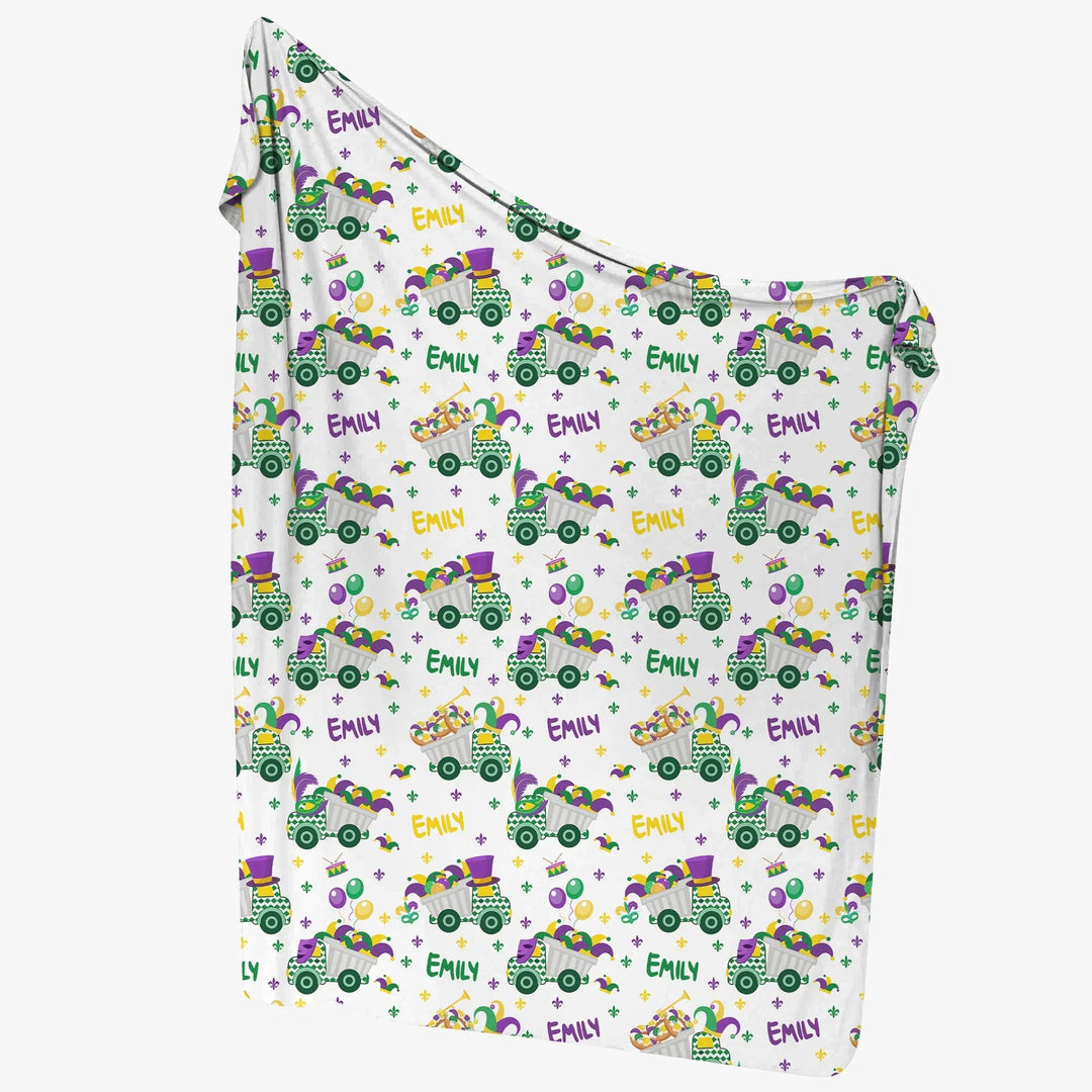 Mardi Gras Trucks Bamboo Swaddle Blanket