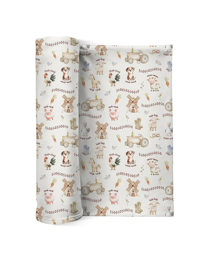 Old McDonald Farm Family Matching swaddle blanket