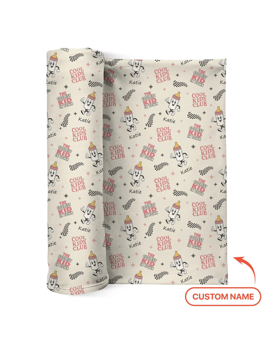 Custom Name Cool Club Daddy & Me Matching swaddle blanket