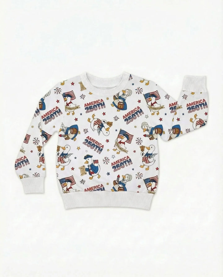 Patriotic Goose Celebrating 250 Years Bamboo Crewneck Sweatshirt