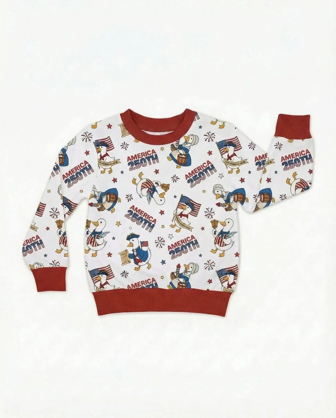 Patriotic Goose Celebrating 250 Years Bamboo Crewneck Sweatshirt