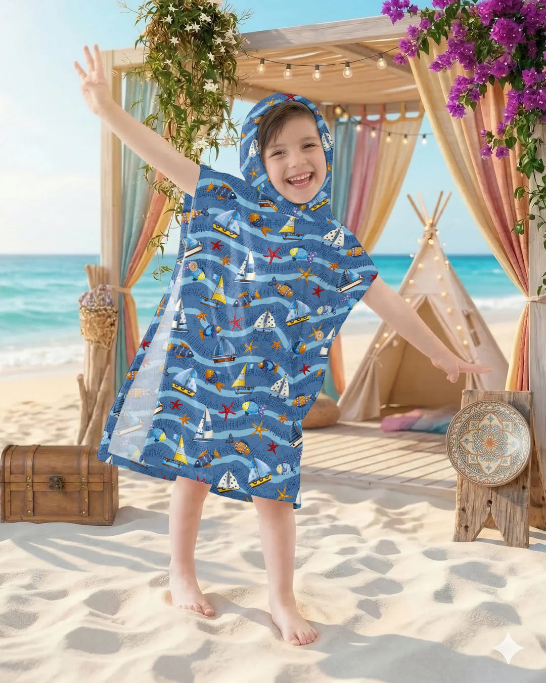 Blue Sail La Vie Family Matching Bamboo Swim Poncho