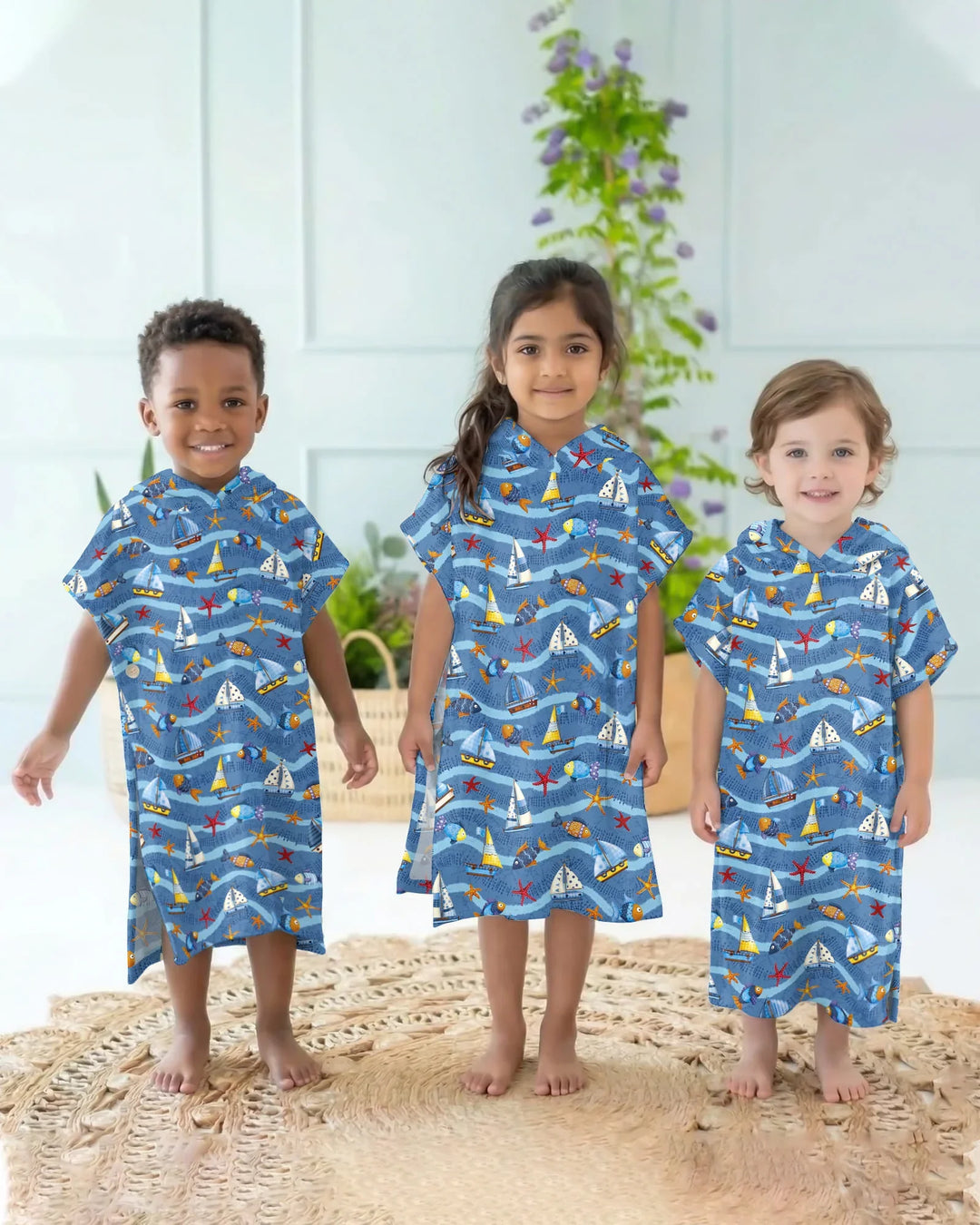 Blue Sail La Vie Family Matching Bamboo Swim Poncho