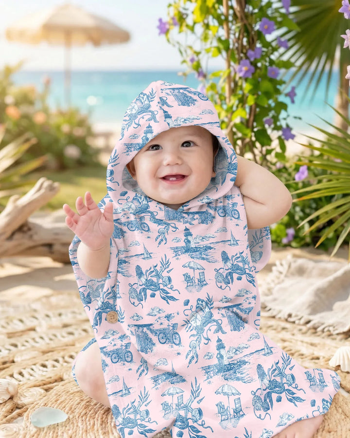 Summer Toile Bamboo Swim Poncho
