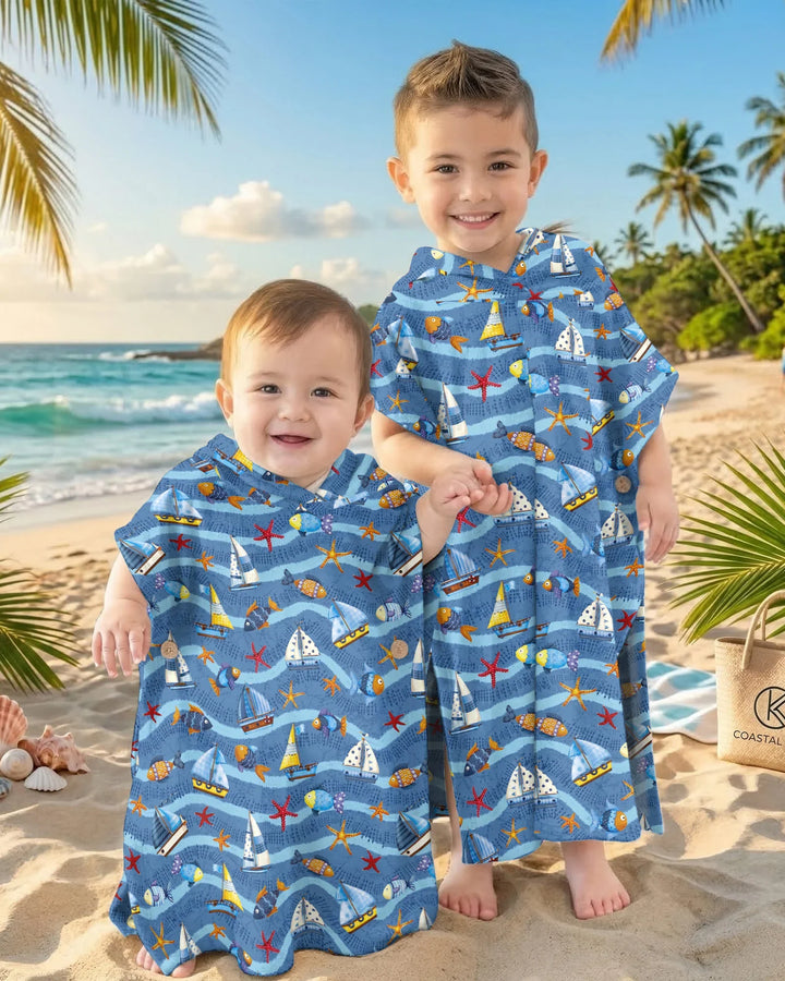 Blue Sail La Vie Family Matching Bamboo Swim Poncho
