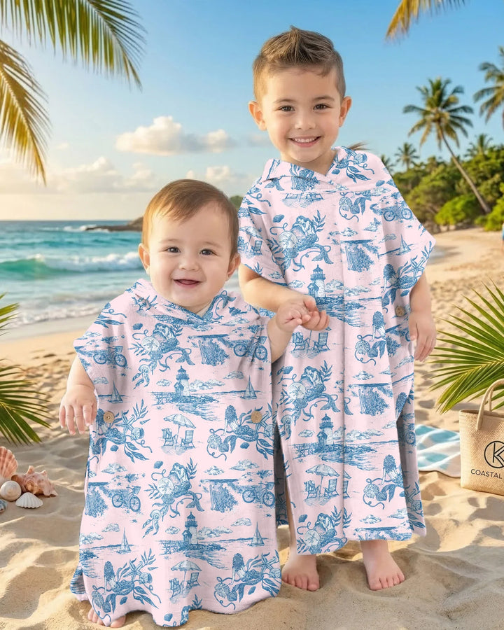 Summer Toile Bamboo Swim Poncho