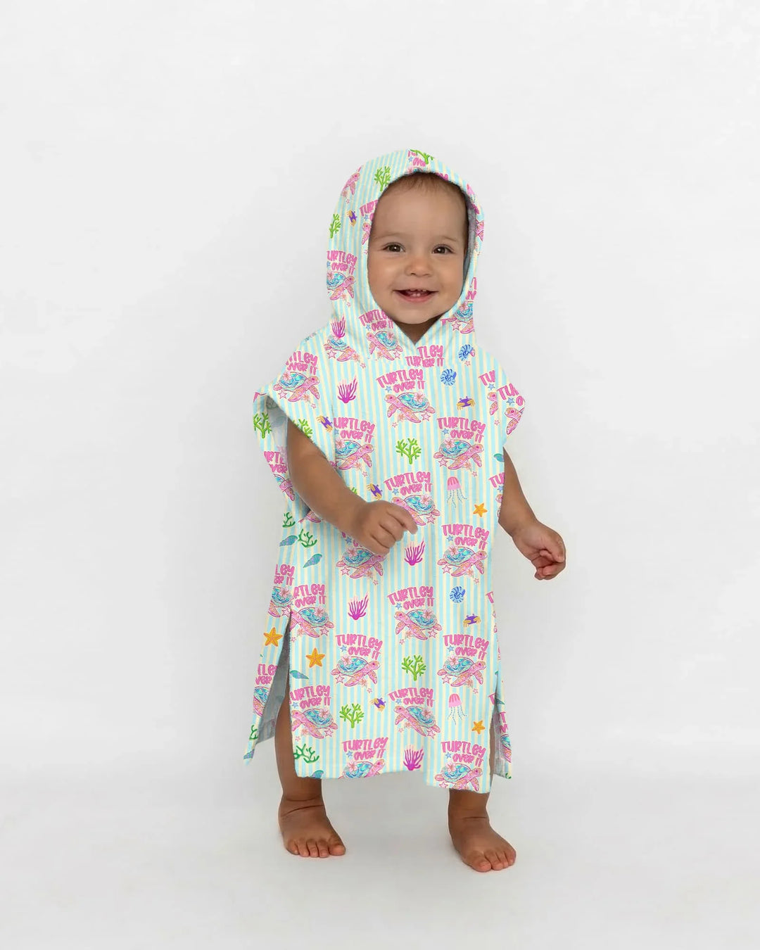 Turtley Over It Family Matching Bamboo Swim Poncho