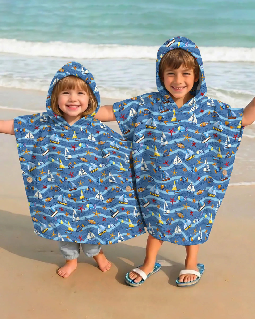 Blue Sail La Vie Family Matching Bamboo Swim Poncho