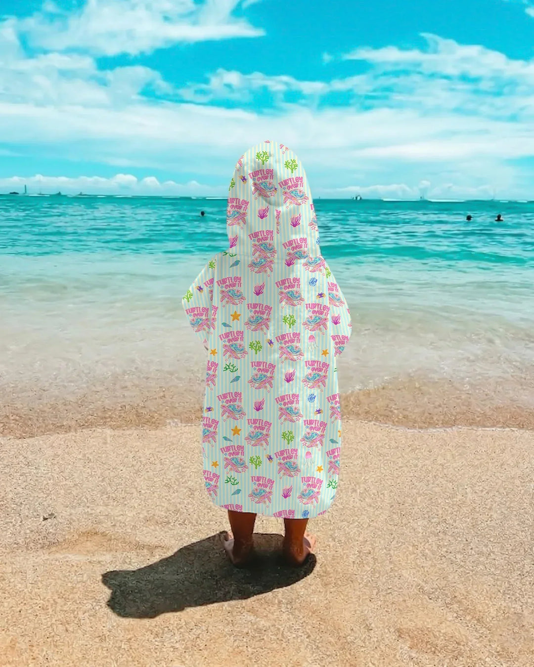 Turtley Over It Family Matching Bamboo Swim Poncho