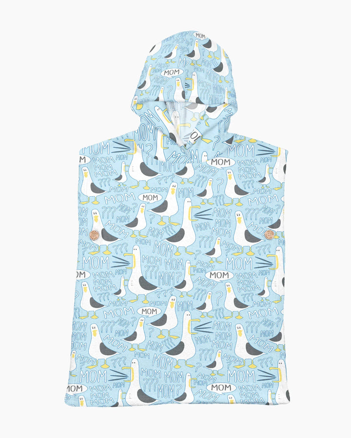 Funny Seagull MOM Bamboo Swim Poncho