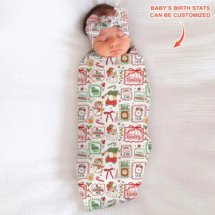 The Little Retro Dreamer First Christmas 2025 Swaddle Blanket , The Little Retro Dreamer First Christmas 2025 Swaddle Blanket - Default Title