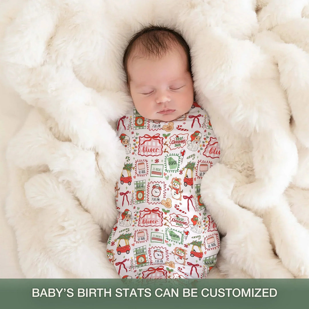 The Little Retro Dreamer First Christmas 2025 Swaddle Blanket , The Little Retro Dreamer First Christmas 2025 Swaddle Blanket - Default Title
