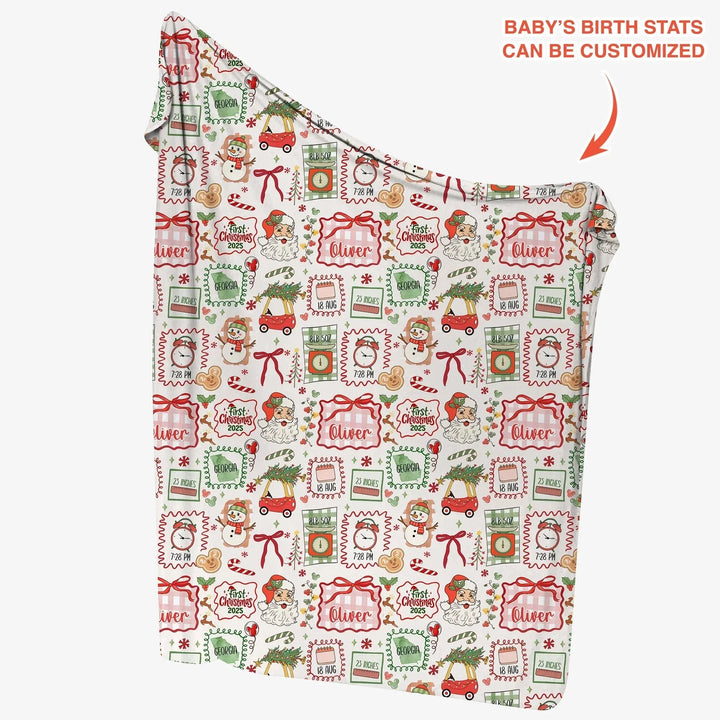 The Little Retro Dreamer First Christmas 2025 Swaddle Blanket , The Little Retro Dreamer First Christmas 2025 Swaddle Blanket - Default Title