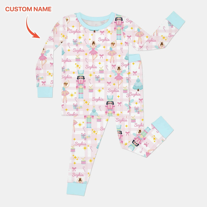 The Nutcracker Dreams Custom Name Two Piece Long Sleeve Pajama Set , The Nutcracker Dreams Custom Name Two Piece Long Sleeve Pajama Set - 12-18M