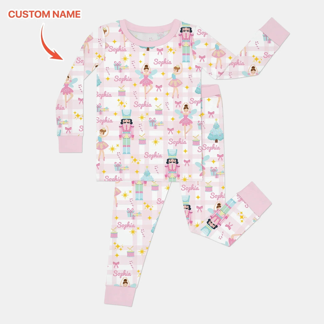 The Nutcracker Dreams Custom Name Two Piece Long Sleeve Pajama Set , The Nutcracker Dreams Custom Name Two Piece Long Sleeve Pajama Set - 12-18M