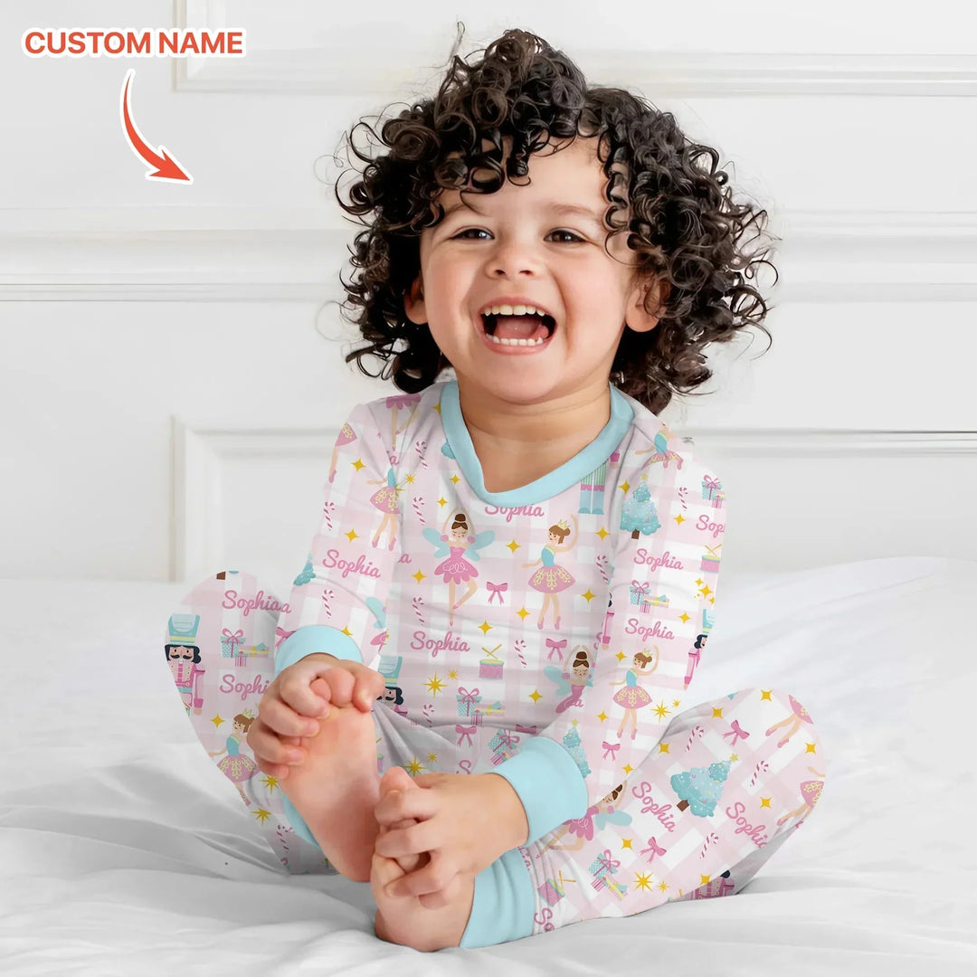 The Nutcracker Dreams Custom Name Two Piece Long Sleeve Pajama Set , The Nutcracker Dreams Custom Name Two Piece Long Sleeve Pajama Set - 12-18M