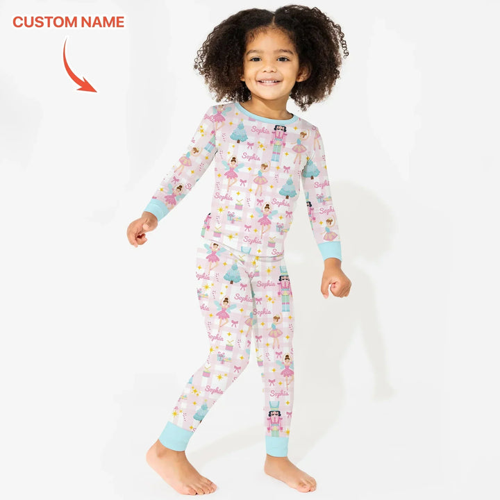 The Nutcracker Dreams Custom Name Two Piece Long Sleeve Pajama Set , The Nutcracker Dreams Custom Name Two Piece Long Sleeve Pajama Set - 12-18M