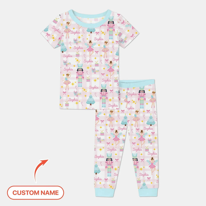 The Nutcracker Dreams Custom Name Two Piece Short Sleeve Pajama Set , The Nutcracker Dreams Custom Name Two Piece Short Sleeve Pajama Set - 12-18M