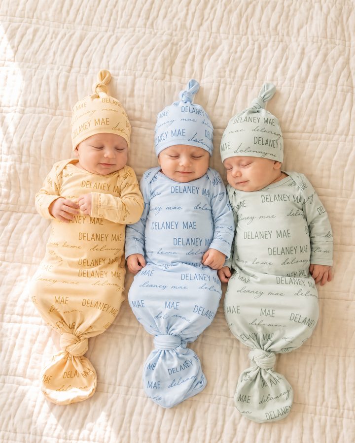 Personalized Baby Name Bamboo Knot Gown