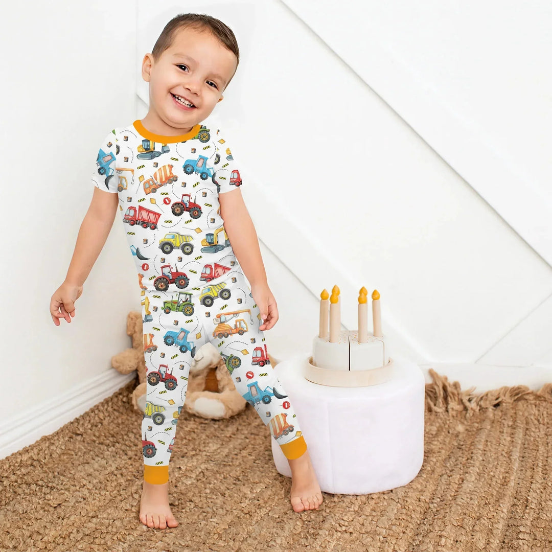 Tiny Builders Two Piece Short Sleeve Pajama Set , Tiny Builders Two Piece Short Sleeve Pajama Set - 12-18M
