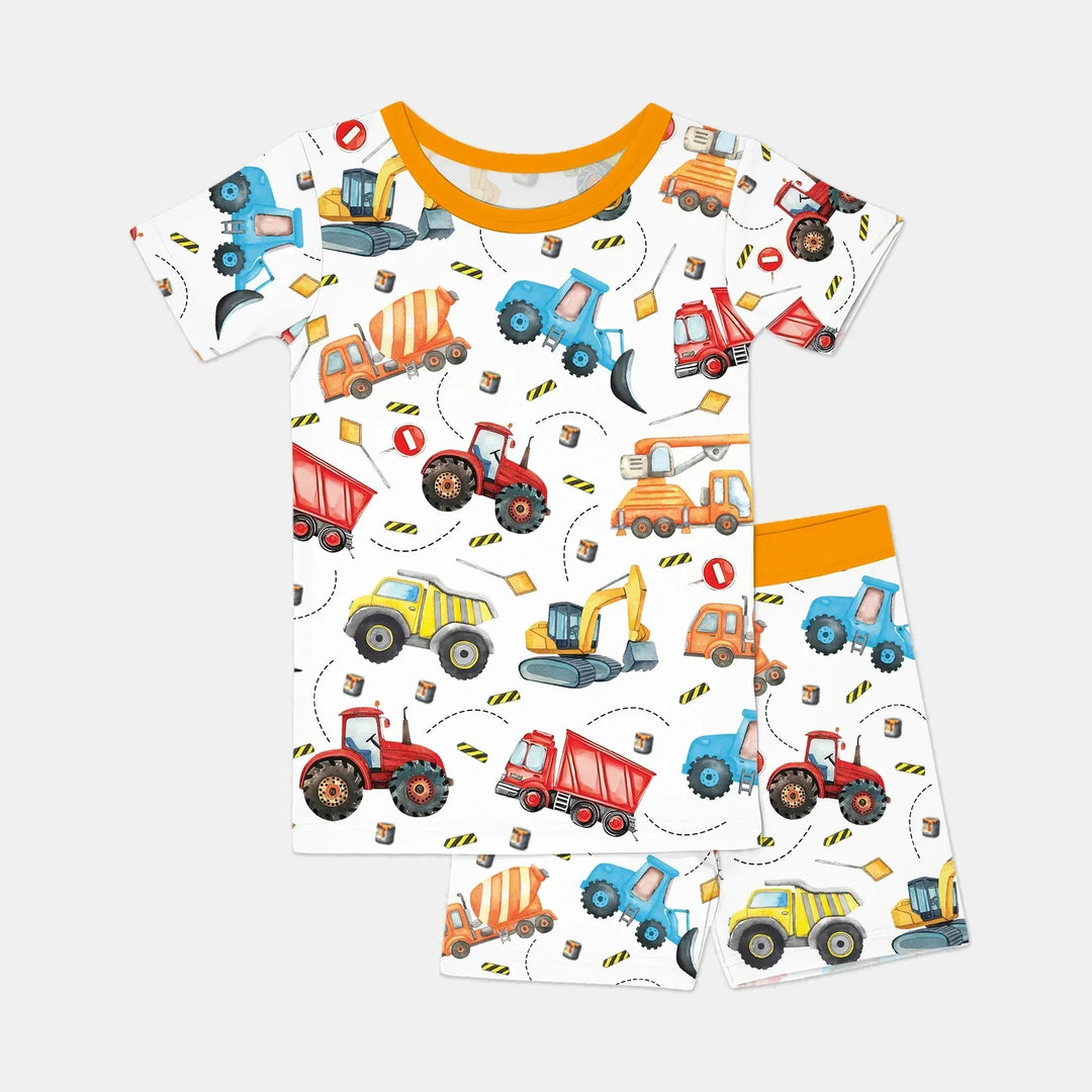 Tiny Builders Two Piece Short Sleeve Shorts Pajama Set , Tiny Builders Two Piece Short Sleeve Shorts Pajama Set - 12-18M