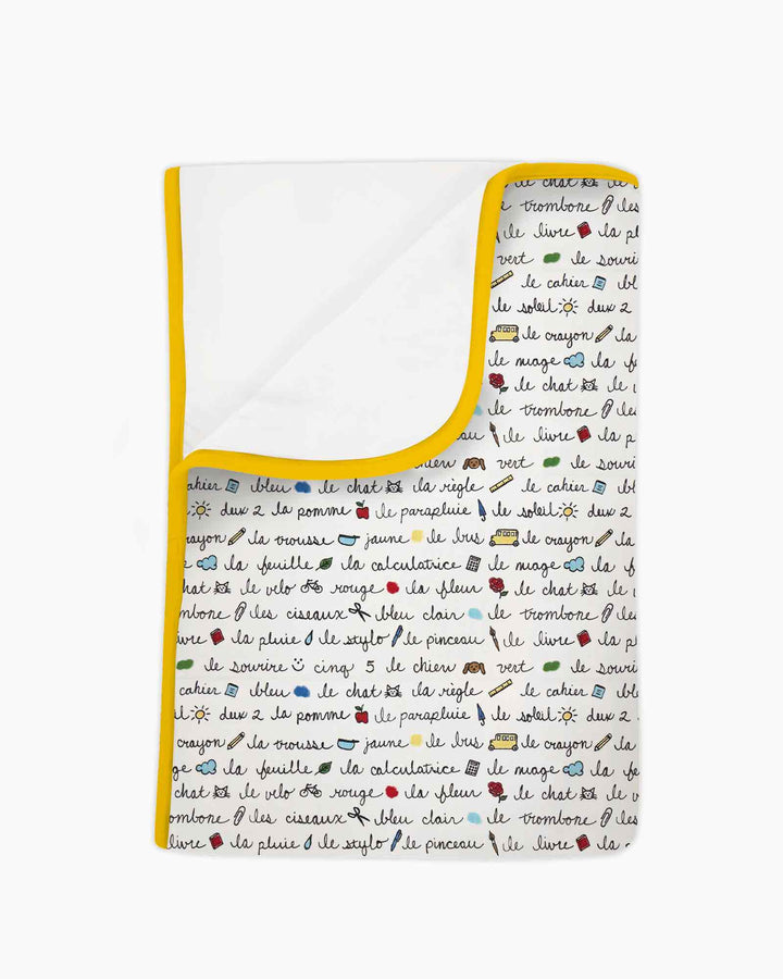 French Classroom Notes Bamboo Blanket