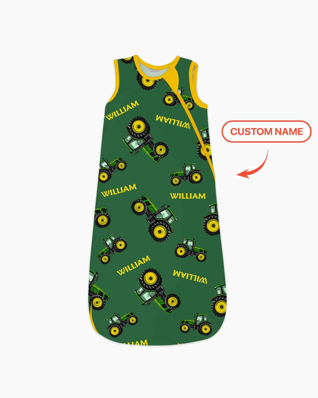Custom Name Green Tractors Matching Daddy & Me  Bamboo Sleep Bag