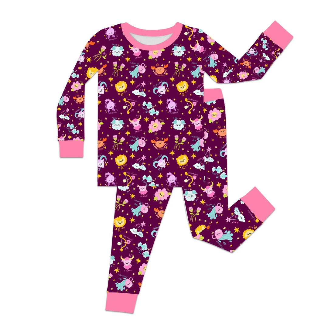 Zodiac Signs Bamboo Two Piece Long Sleeve Pajama Set