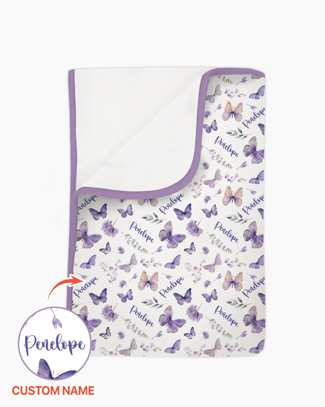 Custom Name Lilac Bloom Bamboo Blanket