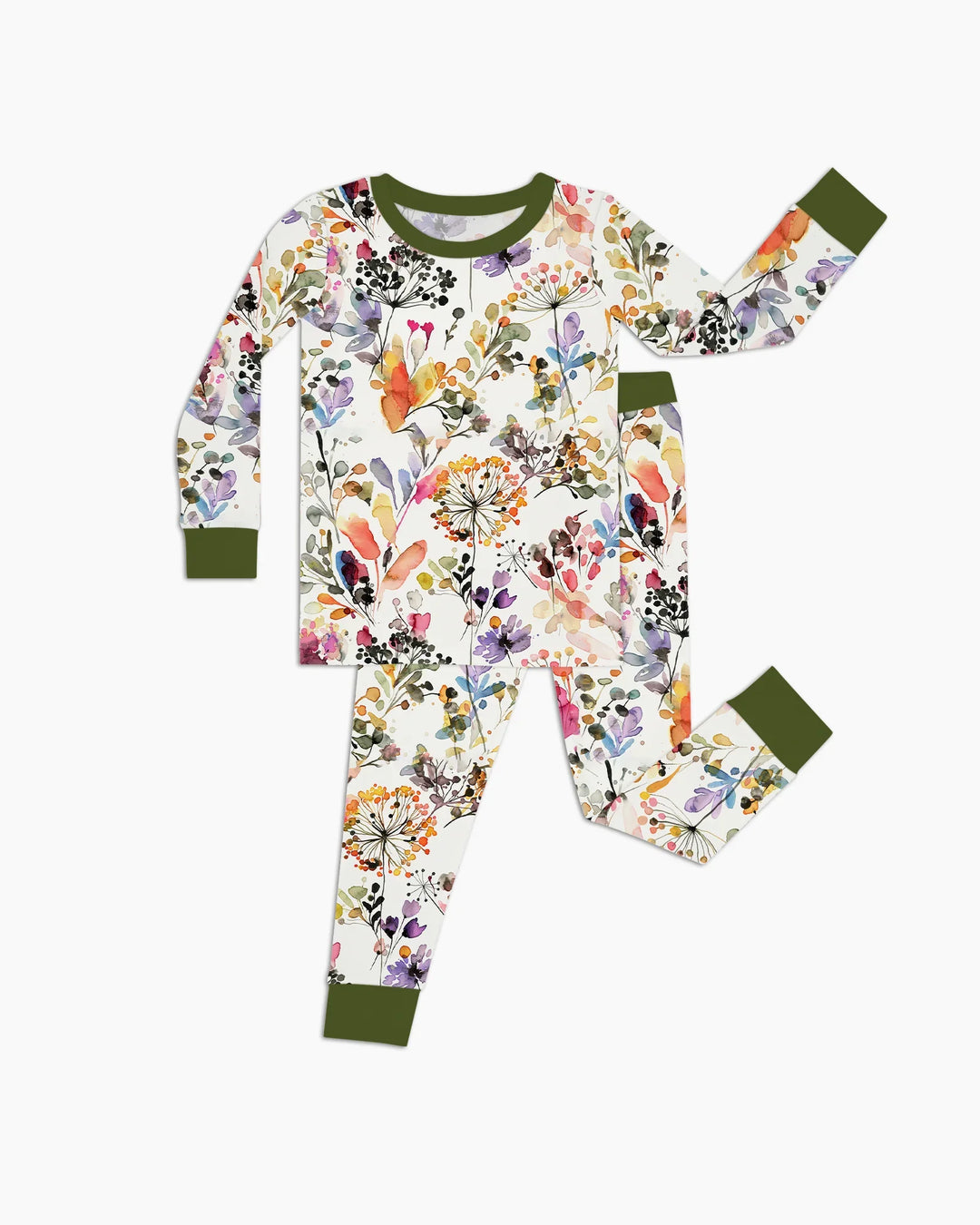 Autumn Meadow Botanicals Bamboo Two Piece Long Sleeve Pajama Set